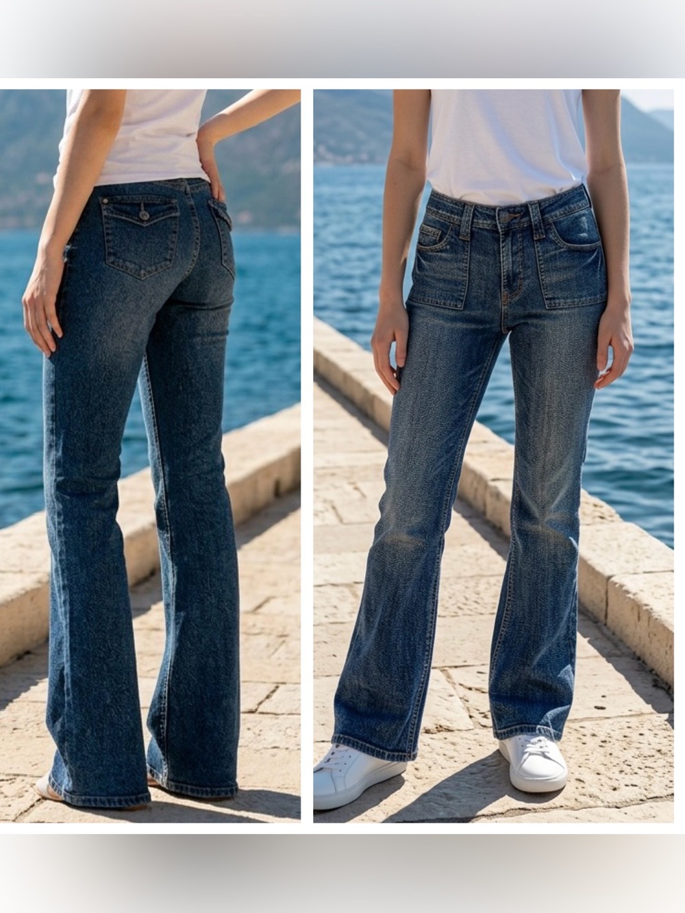 Gitano Vintage Y2K Women’s Sz 12 Mid Rise Patch pockets Retro Flare Jeans